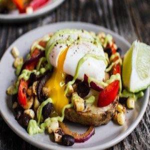 Tex-Mex Eggs Benedict with Grilled Potato Slabs and Avocado-Lime Hollandaise_image