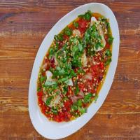 Olive Oil Poached Cod with Tomato Sauce, Pine Nuts and Herbs image