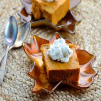 Baked Butternut Squash Pudding Topped With Ginger Whipped Cream image