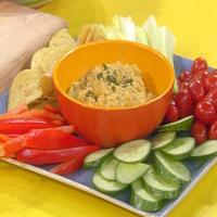 Lemon-Garlic Chickpea Dip with Veggies and Chips image