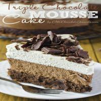 Triple Chocolate Mousse Cake Recipe image