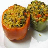 Stuffed Peppers With Thai Curry Rice and Mushrooms image