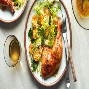 Honey Mustard Sheet Pan Chicken Dinner With Potatoes and Salad | Epicurious_image