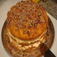 4 layer Pumpkin caramel pecan cake image