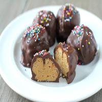 Chocolate Dipped Krispies Peanut Butter Balls image