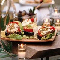 Eggplant with Bell Pepper, Feta, and Green Olives_image