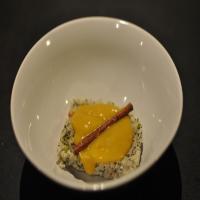 Carmelized Mango Soup With Poppy Seed Rice Pudding_image