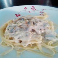 Pasta With Mushroom Cream Sauce_image