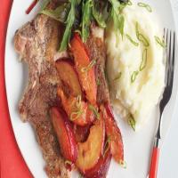 Pork Chops with Plums and Whipped Potatoes image