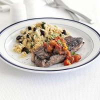 Steak with spiced rice & beans image