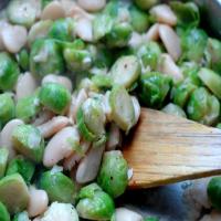Brussels Sprouts With White Beans and Pecorino image