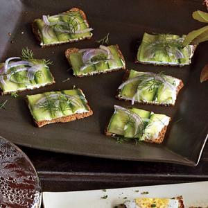 Goat Cheese, Cucumber, and Dill Tea Crackers image