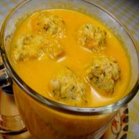 Carrot Soup With Bacon and Dill Dumplings_image