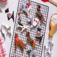 Holiday Dog Cutout Sugar Cookies image