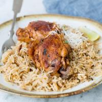 Instant Pot® Garlic-Herb Chicken Thighs and Rice image