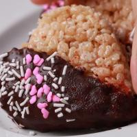 Dark Chocolate Rice Cereal Treat Hearts Recipe by Tasty_image