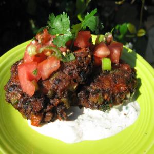 Black Bean Cakes With a Spicy Yogurt Sauce image