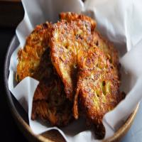 Summer Squash Fritters With Garlic Dipping Sauce image