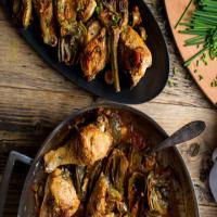 Braised Chicken With Artichokes and Olives image