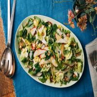 Escarole, Pear, Parmesan, and Basil Leaf Salad image