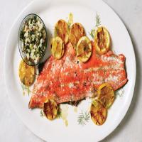 Crisp Grilled Salmon with Fennel-Olive Relish_image