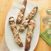 Open-Faced Salmon Sandwiches with Avocado-Wasabi Spread image