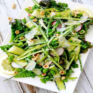 Spring Salad with Asparagus, Goat Cheese, lemon and Hazelnuts - Proud Italian Cook_image