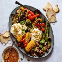 Sweet-and-Spicy Grilled Vegetables With Burrata image