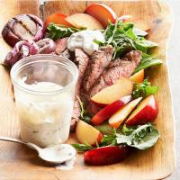Flank Steak & Plum Salad with Creamy Chimichurri Dressing Recipe - (4.6/5) image