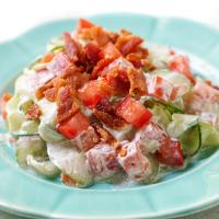 Creamy Cucumber Salad with Tomatoes & Bacon_image