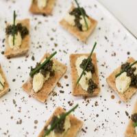 Poppy Seed Crackers with Egg Mousse and Caviar_image