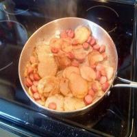 Redneck Fried Taters and Onions with Hot dogs image