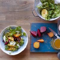 Roasted Beet Salad with Arugula, Pistachios, and Goat Cheese_image