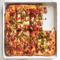 Sicilian Pizza With Sausage and Peppers image