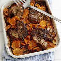 Lamb steaks with rosemary sweet potatoes image