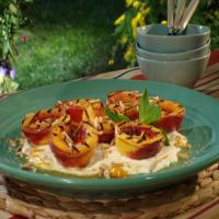 Grilled Nectarines with Honey-Orange Ricotta Whipped Cream and Toasted Almonds image