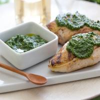 Grilled Chicken with Spinach and Pine Nut Pesto image