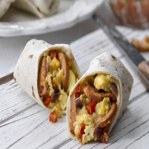 Sausage, Egg & Pepper Burritos image