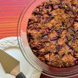 Spiced Plum Upside-Down Cake with Oats image