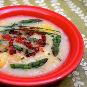 Potato Soup with Bacon and Asparagus image