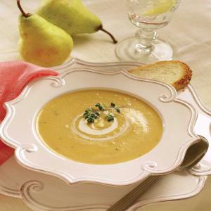 Butternut Squash Soup With Pears and Bacon image