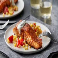 Southwest Salmon with Cilantro-Lime Sauce (Cooking for 2) image