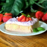 Strawberries and Cream Baileys® Poke Cake image