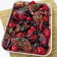 Lamb steaks with tomatoes & olives image