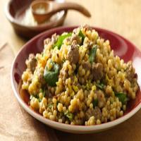 Israeli Couscous Risotto with Caramelized Onions and Sausage_image