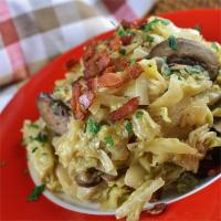 Southern Fried Cabbage with Bacon, Mushrooms, and Onions image