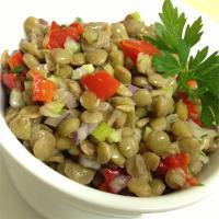 Mediterranean Style Roasted Red Pepper and Lentil Salad_image
