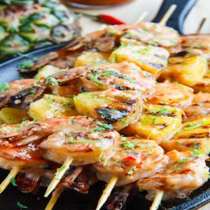 Grilled Coconut and Pineapple Sweet Chili Shrimp Recipe_image