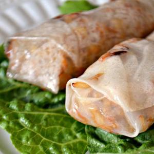 Baked Chicken and Vegetable Rice Paper Rolls image