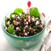 Black Rice and Lentil Salad on Spinach image